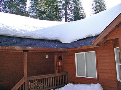 Roof deicing system istalled along roof's edge. Roof deicing system istalled along roof's edge.