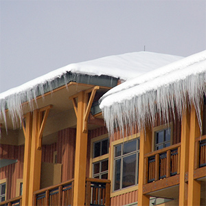 Roof in need of gutter trace and roof deicing system